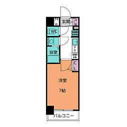 メイクスWアート丸の内 6階1Kの間取り