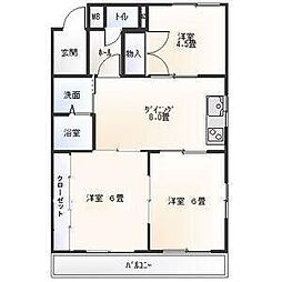 ラ・コンシェル柴周 3DKの間取図画像