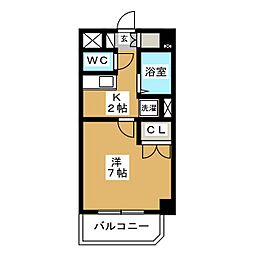 パークハウス・中京 1Kの間取図画像