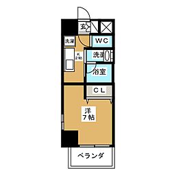 CITYSPIRE名駅前 1Kの間取図画像