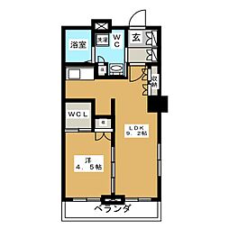 パークアクシス名駅南 1DKの間取図画像