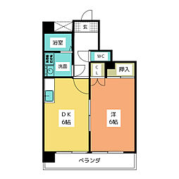 万豊ハイツ 1LDKの間取図画像