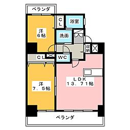 S-FORT北山王 2LDKの間取図画像