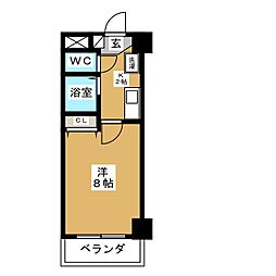 グランドオウエスト 1Kの間取図画像