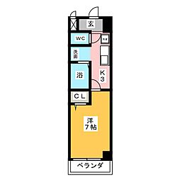 グランディア那古野 1Kの間取図画像