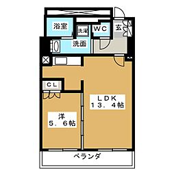 パークアクシス名駅南 1LDKの間取図画像