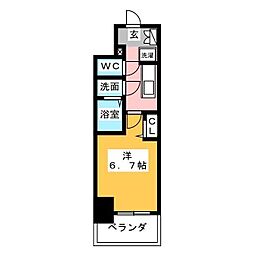 ディアレイシャス浅間町ステーションフロント 1Kの間取図画像