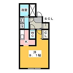 GVIVRE名城公園 1Kの間取図画像