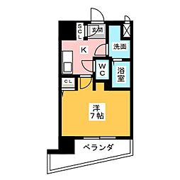S-RESIDENCESENGENCHO 1Kの間取図画像