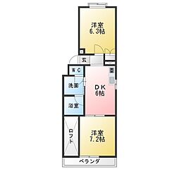 アーバンハウスないとう 2DKの間取図画像