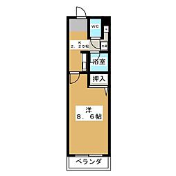 アーバンシティ栄生 1Kの間取図画像