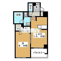 さくらHillsRiverSideWEST 1LDKの間取図画像