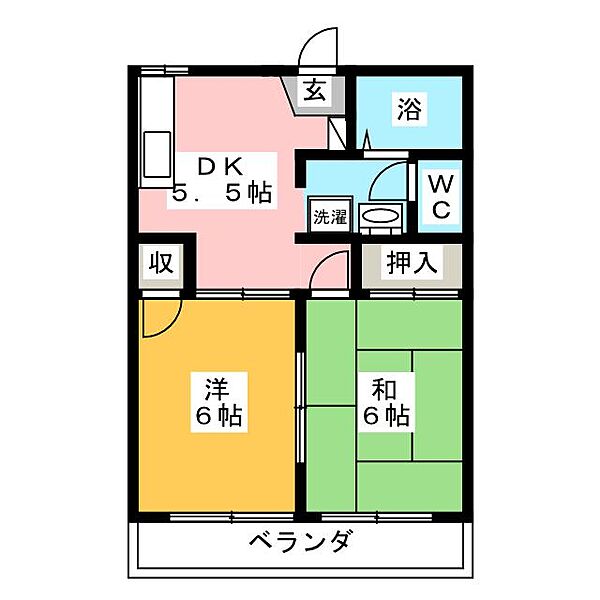 カーサ・ヴェルデ ｜愛知県名古屋市中村区高道町６丁目(賃貸アパート2DK・1階・38.50㎡)の写真 その2