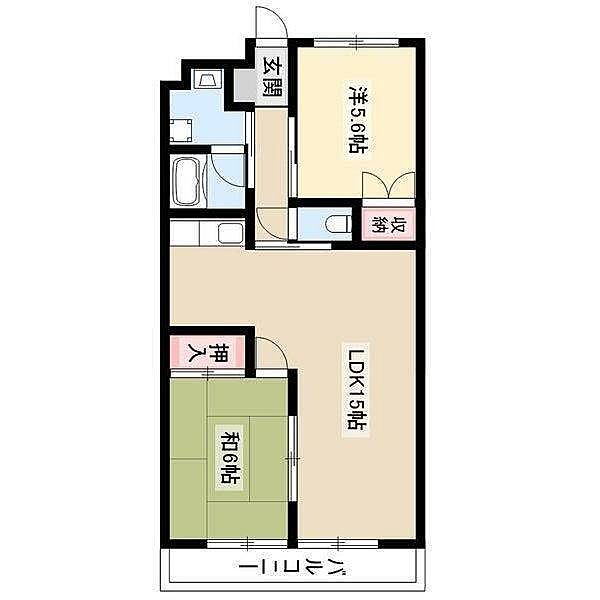 ザ・シティ ｜愛知県名古屋市中村区諏訪町１丁目(賃貸アパート2LDK・2階・55.00㎡)の写真 その2