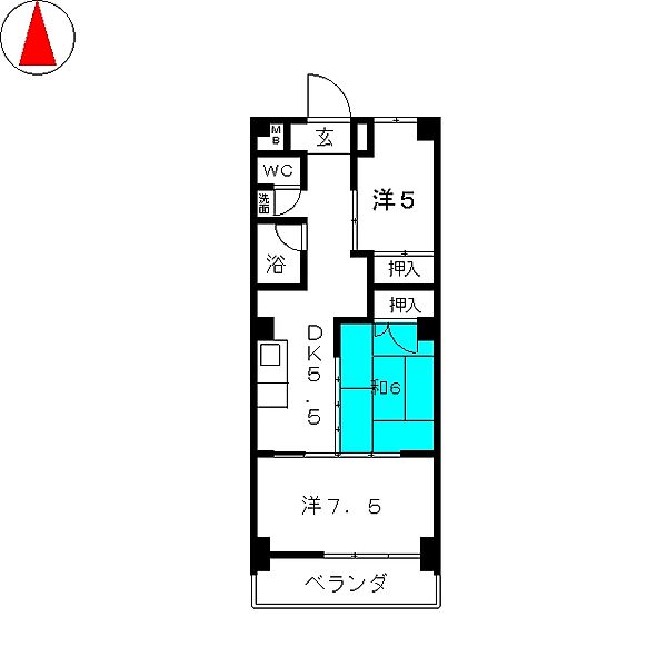 シーズンコート本陣通 ｜愛知県名古屋市中村区本陣通５丁目(賃貸マンション2LDK・2階・52.64㎡)の写真 その2