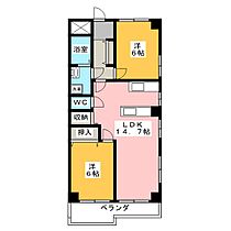 ベルビラ那古野  ｜ 愛知県名古屋市中村区那古野１丁目（賃貸マンション2LDK・3階・57.35㎡） その2