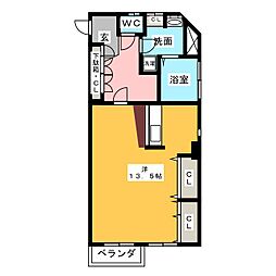 青山ビル ワンルームの間取図画像