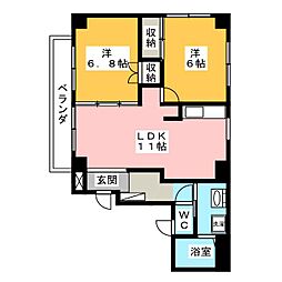三鈴シティ 2LDKの間取図画像
