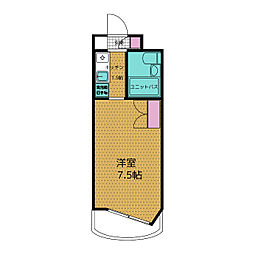 リッシュ・ラフォーレ 1Kの間取図画像