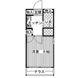 ガーデンハイツ榛名 1Kの間取図画像