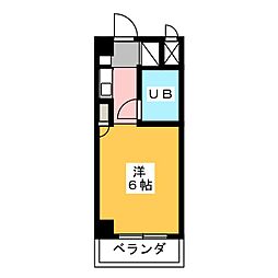 グランデ中村公園 1Kの間取図画像