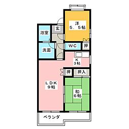 リバーサイド宮塚 2LDKの間取図画像