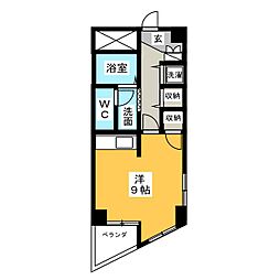 メゾンドブルーコロネット ワンルームの間取図画像