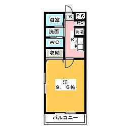 ロックエステート 1Kの間取図画像