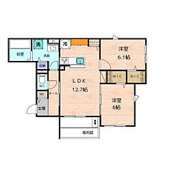 K2 NAKAMURA 2LDKの間取図画像