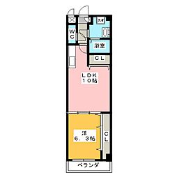 レジデンス本陣 1LDKの間取図画像