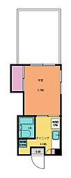 サンモール横井 1Kの間取図画像