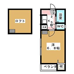 アナハイム 1Kの間取図画像