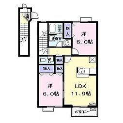 グリーンパークエム 2LDKの間取図画像