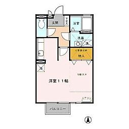 ピロスガルソニエラ南 ワンルームの間取図画像