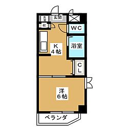 ランドビル本陣 1Kの間取図画像