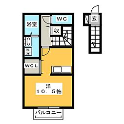 エスペランス ワンルームの間取図画像