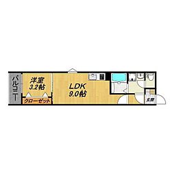 LE COCON 甚目寺III 1LDKの間取図画像