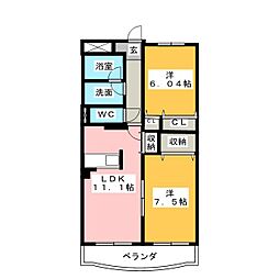 エルシオン 2LDKの間取図画像