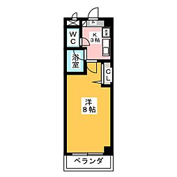 パールハイツ 1Kの間取図画像