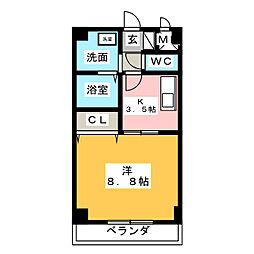 Marcher 1Kの間取図画像