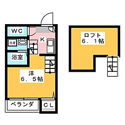 グランデ本陣 1Kの間取図画像