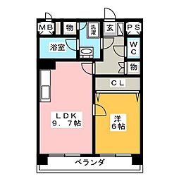 レージュ高道 1LDKの間取図画像