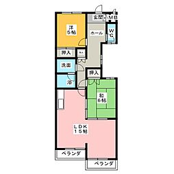 アーバンライフ本郷第2 2LDKの間取図画像