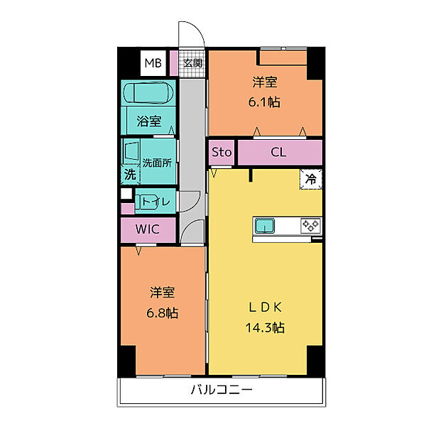 GRAN DUKE高辻 403｜愛知県名古屋市昭和区円上町(賃貸マンション2LDK・4階・63.86㎡)の写真 その2