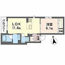 カーサ 201 ｜ 愛知県名古屋市昭和区小桜町２丁目2-1（賃貸マンション1LDK・2階・41.54㎡） その1