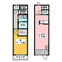 ルミエール長池  ｜ 愛知県名古屋市昭和区長池町３丁目（賃貸テラスハウス1LDK・1階・60.96㎡） その2