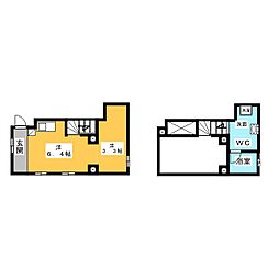 アビレ御器所 1階ワンルームの間取り