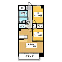 グランレコルト  ｜ 愛知県名古屋市昭和区塩付通６丁目（賃貸マンション2LDK・4階・51.84㎡） その2