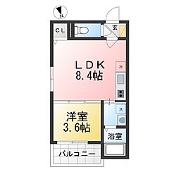 リブラ 1LDKの間取図画像