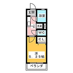 グレース川澄 1Kの間取図画像